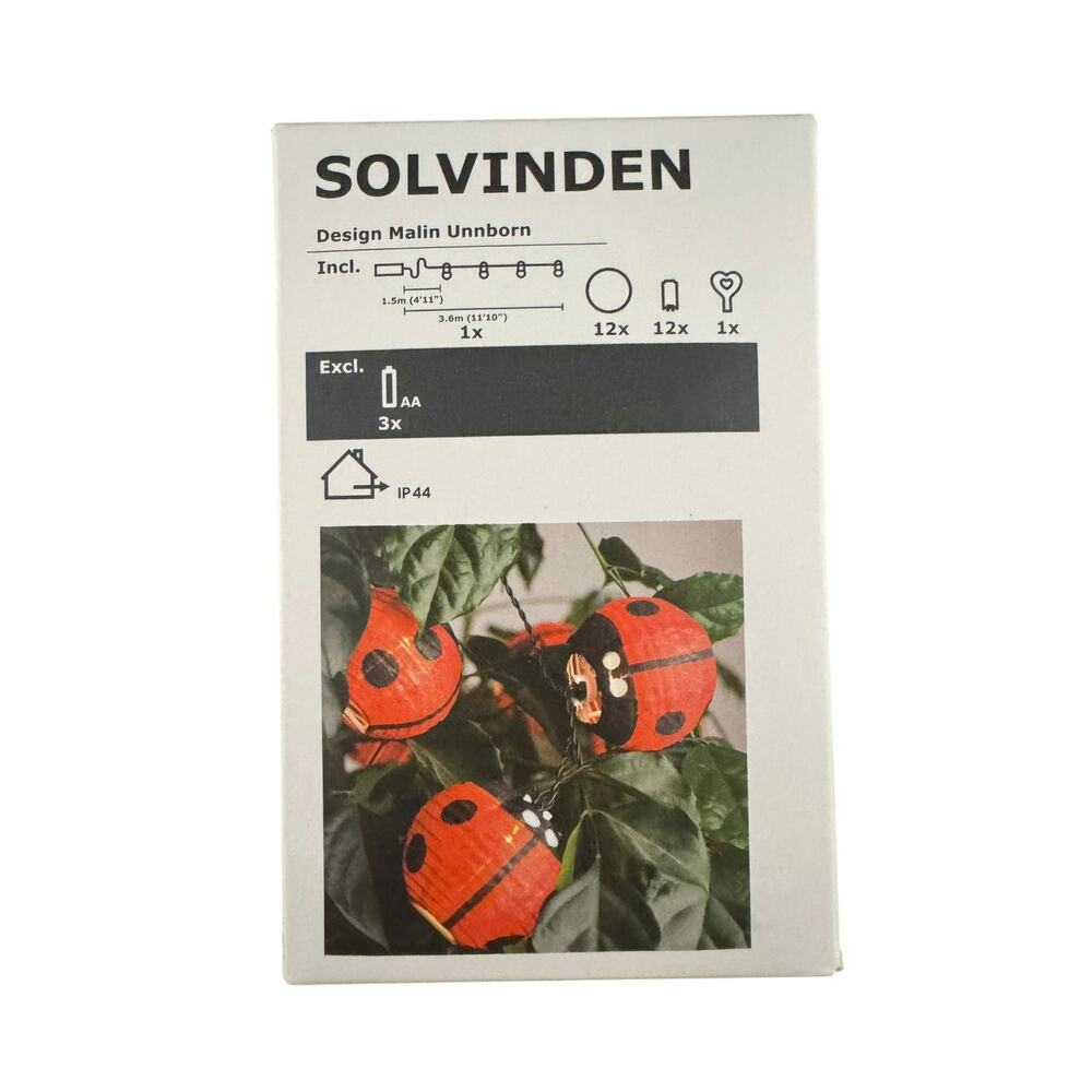 Retired Limited Edition IKEA Solvinden Ladybug String Lights NIB